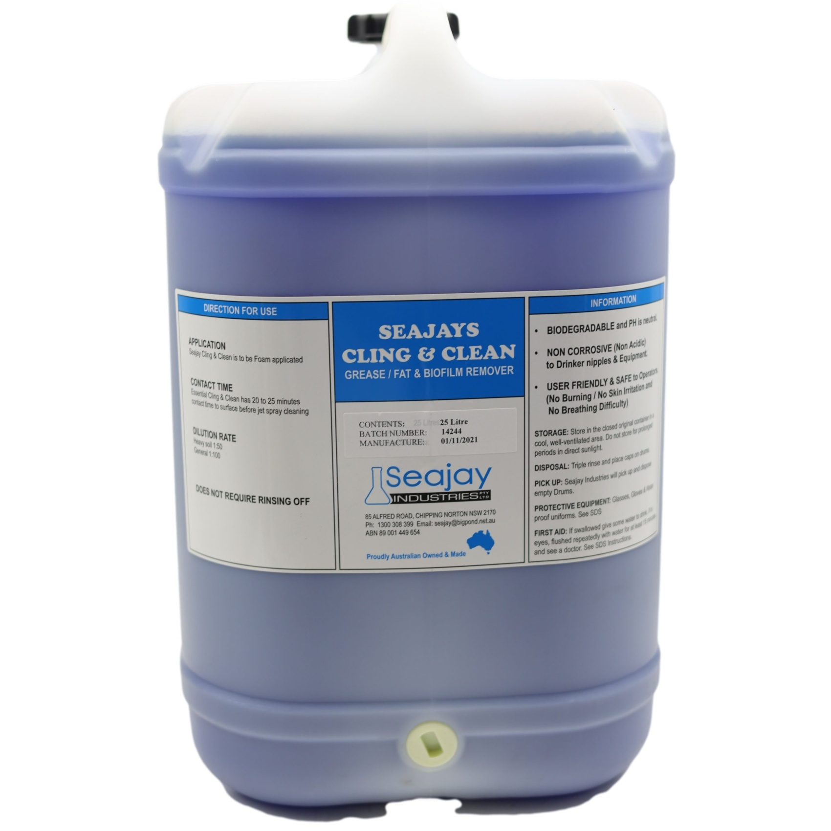 Seajays Cling & Clean Degreaser 25L